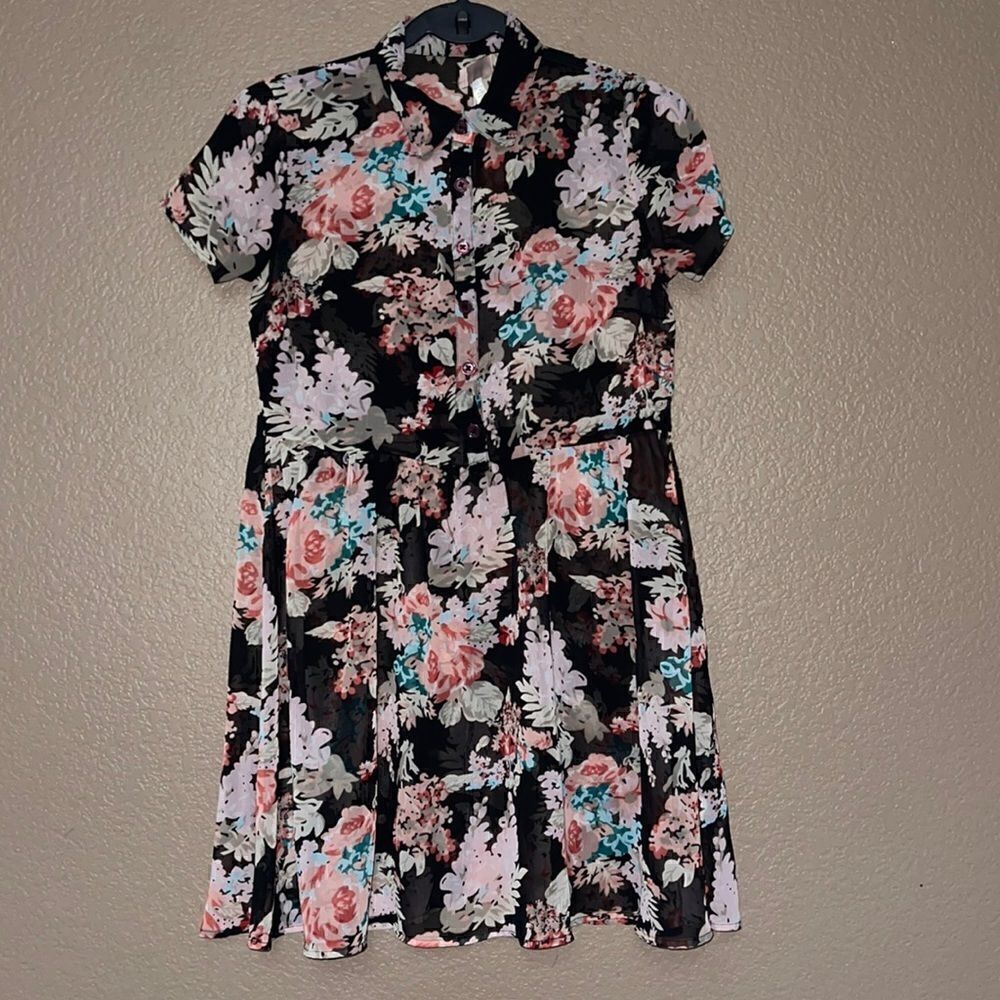 Band of gypsies floral sheer dress no lining size xs